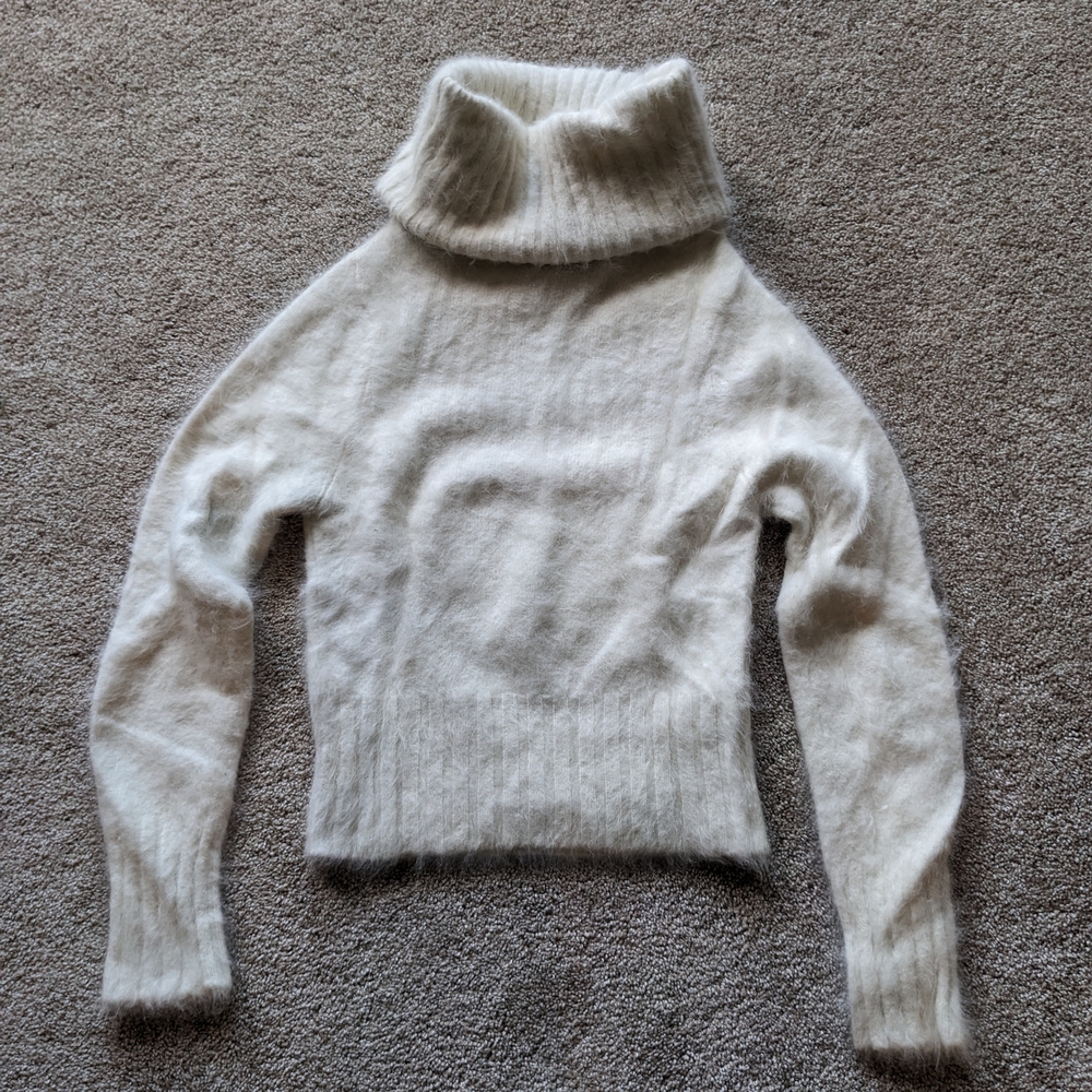 bebe Cream Cowl Neck Sweater